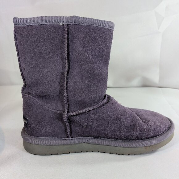 Koolaburra UGG Victoria Short 1019372 Elderberry Purple 3 Kids Suede Lined Boots - Picture 12 of 14